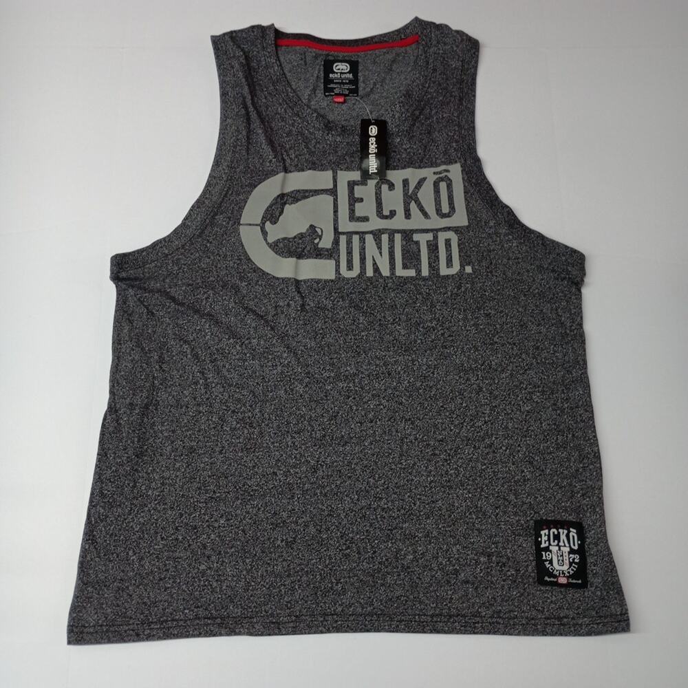 Ecko Unltd Men's Tank Top Size 2XL Heather Gray Rhino Logo
